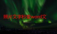 照片文字秒变word文档软件（word是什么的文字处理软件）